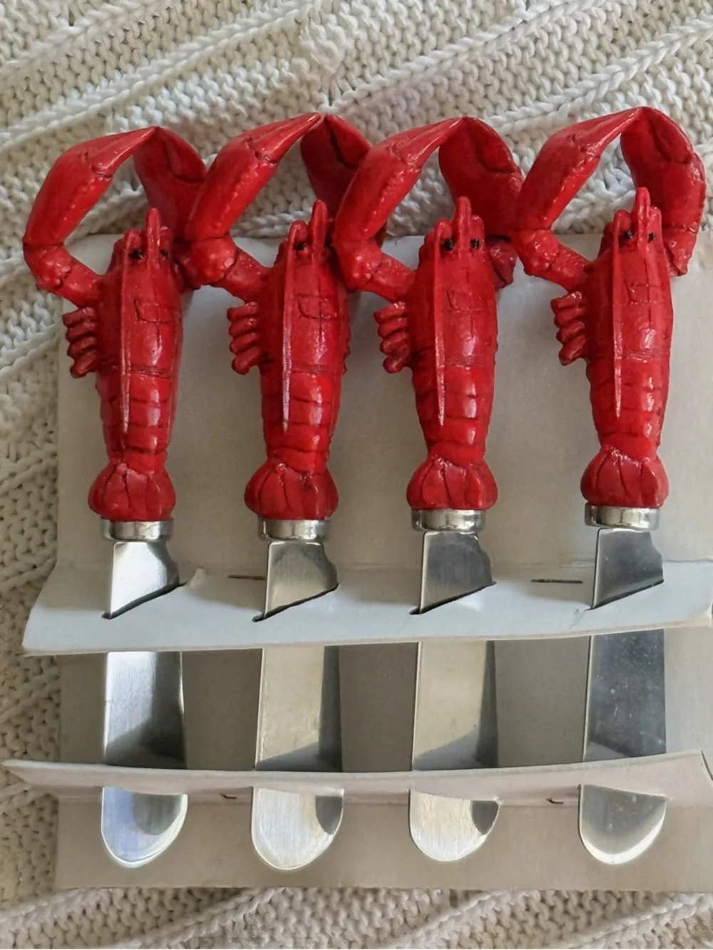 Boston Warehouse Lobster Handle Spreader Knife Set. Stainless Steel. 1999. NWOB